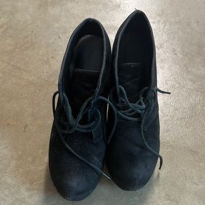 Well worn wedge boots